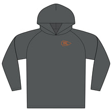 Load image into Gallery viewer, Fishing Hoodie — Cooling Performance Long Sleeve Hooded Tee with Trout Graphic